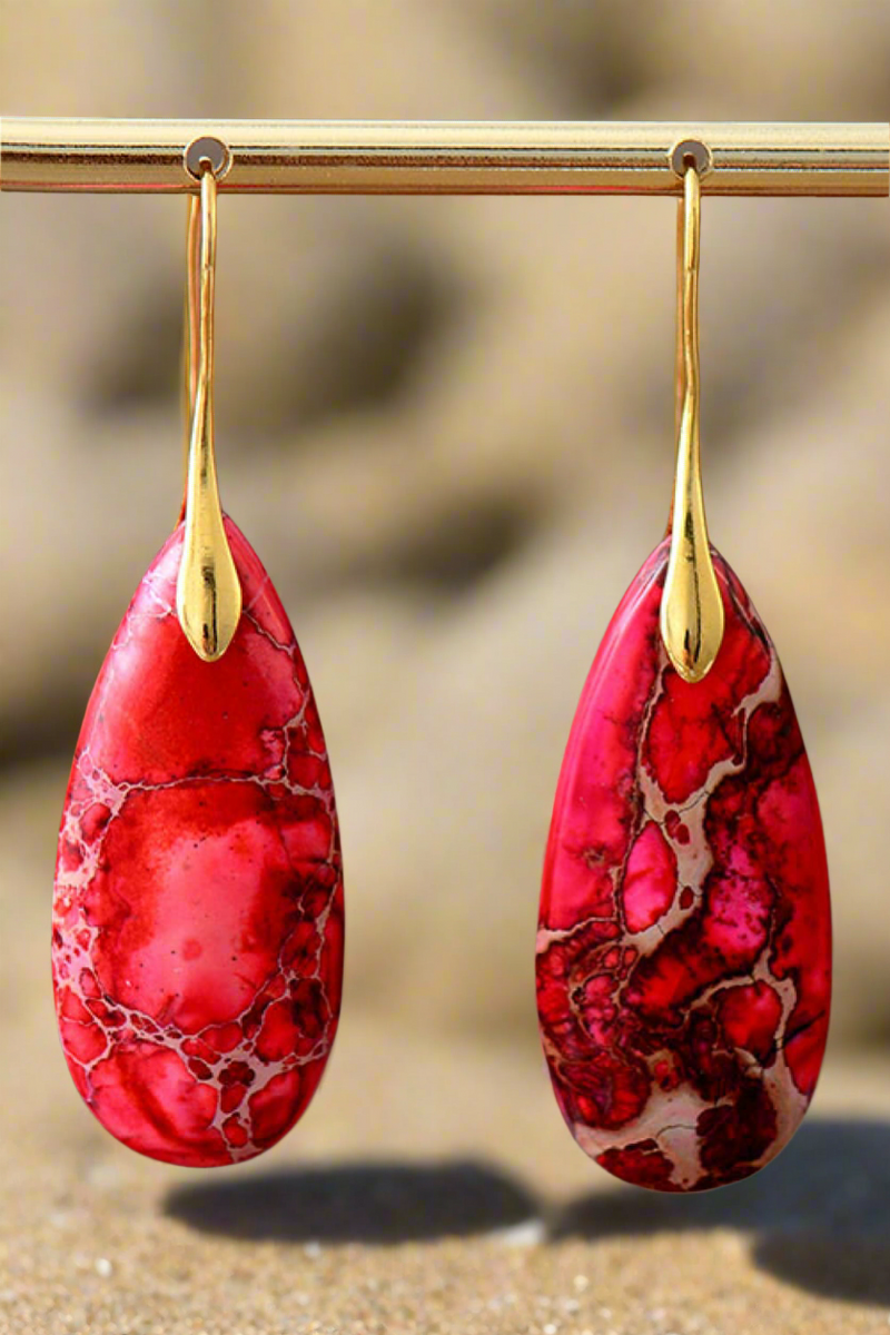 Teardrop Natural Stone Earrings
