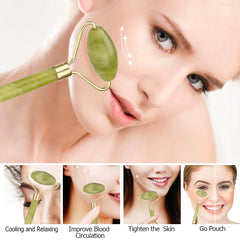 Lavish Double Head Jade Facial Massage Roller
