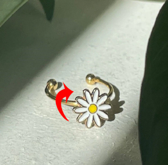 Daisy Butterfly Fidget Spinner Rings Stress Relieving Ring for Women Girls
