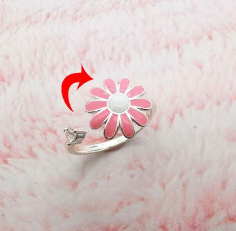 Daisy Butterfly Fidget Spinner Rings Stress Relieving Ring for Women Girls