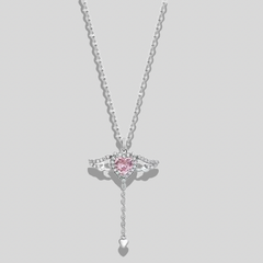 Premium Sterling Silver Statement Heart Wings Necklace