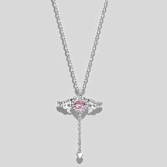 Premium Sterling Silver Statement Heart Wings Necklace