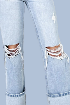 Diva Distressed High Waist Jeans with Pockets