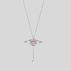 Premium Sterling Silver Statement Heart Wings Necklace