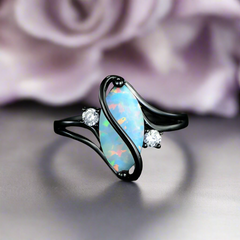 Lavish Luxurious Black Opal Ring