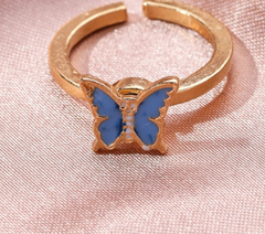 Daisy Butterfly Fidget Spinner Rings Stress Relieving Ring for Women Girls