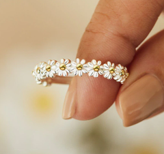 Daisy Butterfly Fidget Spinner Rings Stress Relieving Ring for Women Girls