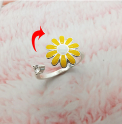 Daisy Butterfly Fidget Spinner Rings Stress Relieving Ring for Women Girls